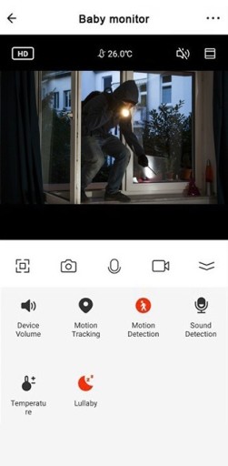 ЭЛЕКТРОННАЯ ВРАЩАЮЩАЯСЯ КАМЕРА НЯНЯ ДАТЧИК ТЕМПЕРАТУРЫ WIFI TUYA SMART PL