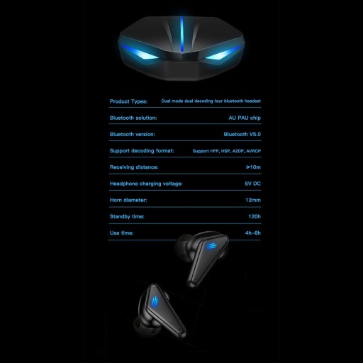 Беспроводные наушники Bluetooth, спортивная игровая гарнитура с мини-микрофоном-вкладышем