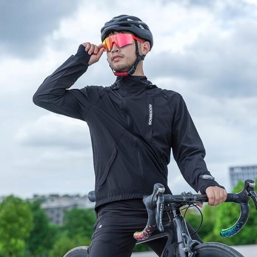 ROCKBROS Męska Kurtka Rowerowa Elastyczna Oddychająca Bieganie Softshell L