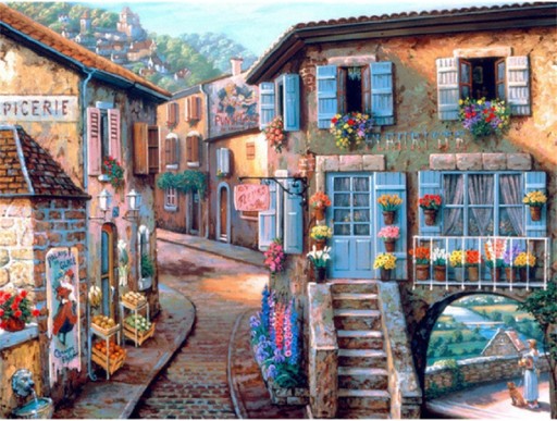 Cross -Stitch Landscape France Mulina Print 50x40