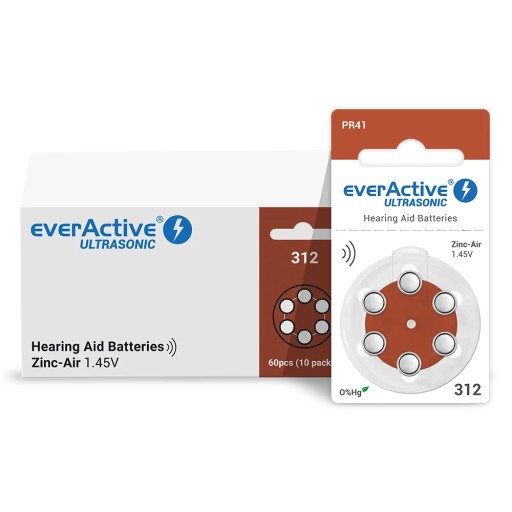 Батарейки для слуховых аппаратов EverActive 312 60 шт.