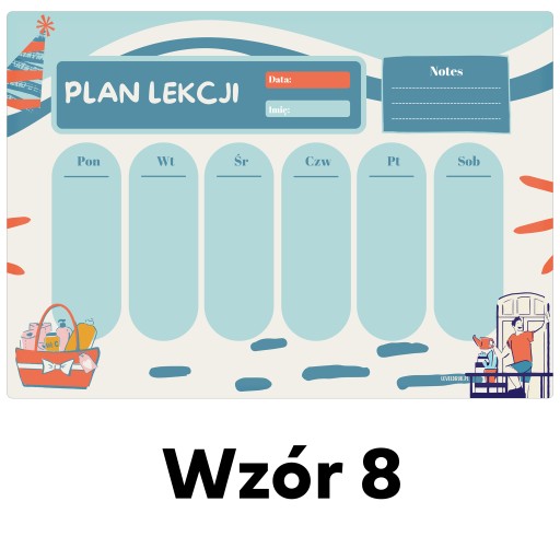 Планировщик 5x LESSON PLAN толстым мелом 350 г формата А5 с рисунками на ваш выбор