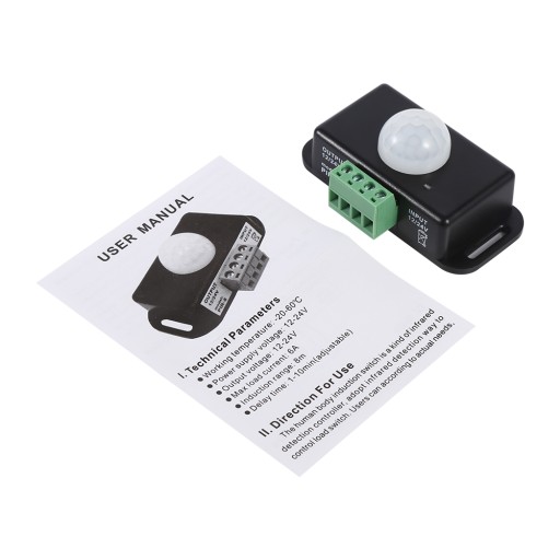 ŚCIENNY CZUJNIK RUCHU PIR ZEWNĘTRZNY LED NATYNKOWY CZUJKA SENSOR