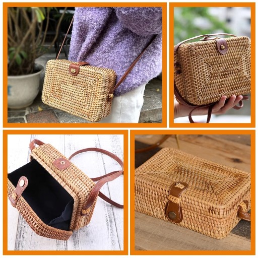 Wiklinowe torby Crossbody Damskie torebki na