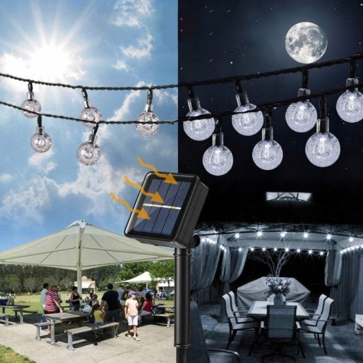СОЛНЕЧНАЯ САДОВАЯ ГИРЛЯНДИЯ СОЛНЕЧНЫЕ ЛАМПЫ 12M 100LED