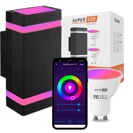 Подвесной светильник Садовый бра LED Smart 2x GU10 RGB Tuya SuperLED
