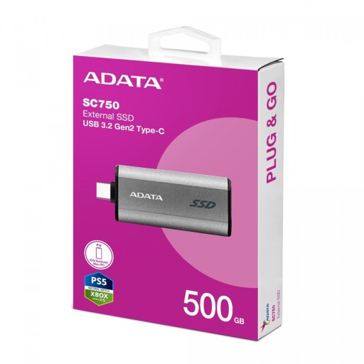 Внешний SSD-накопитель SC750 500G USB3.2C 1050/1000
