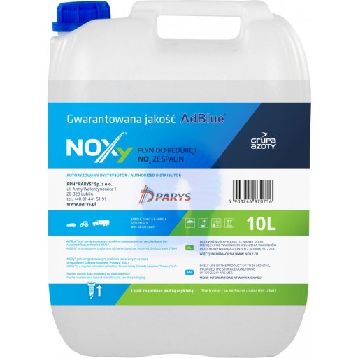 AdBlue NOXY ПРИСАДКА КАТАЛИТИЧЕСКАЯ ЖИДКОСТЬ + ВОРОНКА 10Л