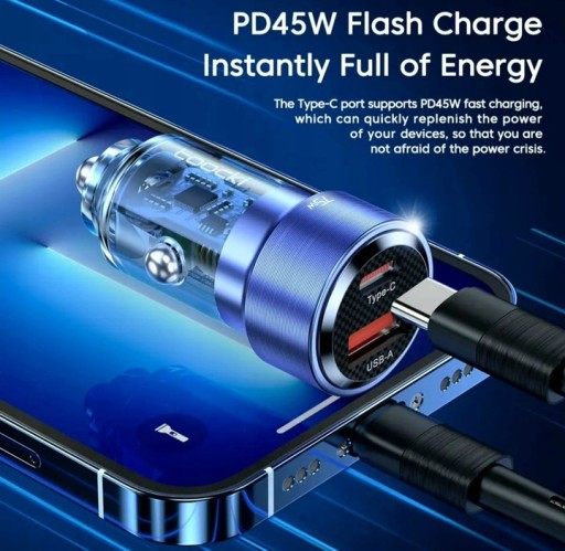 Автомобильное зарядное устройство, USB 3.1 тип C, USB тип C Tooki 5000 мА Mega сильное