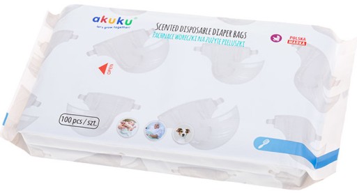AKUKU СУМКИ ДЛЯ ИСПОЛЬЗОВАННЫХ ПОДГУЗНИКОВ С ЗАПАХОМ x100