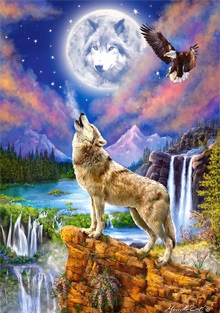 PUZZLE 1500 WOLF'S NIGHT WILK WYJĄCY NOCĄ 151806