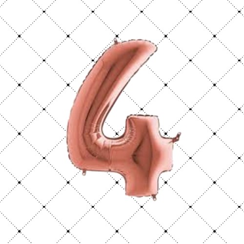 Фольгированный шар №4 Розовое Золото 1м