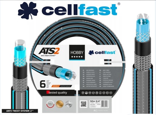 CELLFAST 16-220 HOBBY ATS2 САДОВЫЙ ШЛАНГ 3/4 ДЮЙМА 25 м