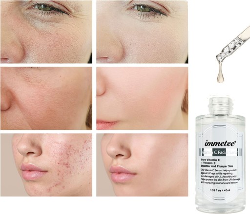Serum 40ml z Witaminą C + E na Przebarwienia Pielęgnuje Nawilża Wygładza