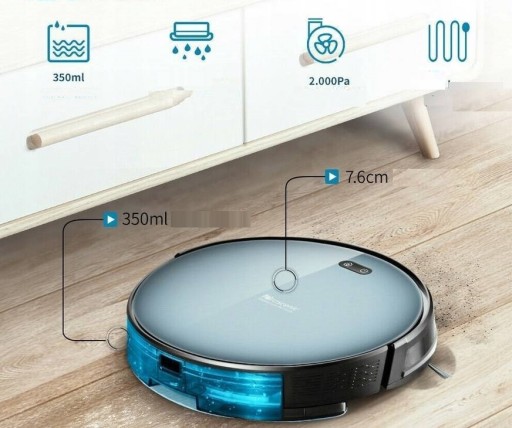 Robot sprzątający Odkurzający Mopujący Proscenic 820T niebieski 2w1