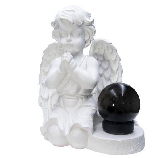 DUŻY ZNICZ GIPSOWA FIGURKA NAGROBNA LAMPA SOLARNA LED