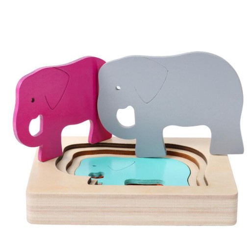 5 Layer Wooden Puzzle Animal Puzzle