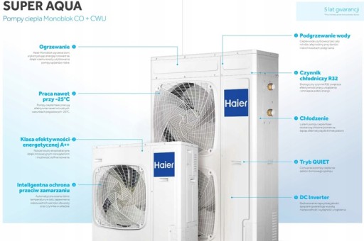 Моноблочный тепловой насос Haier 8 кВт Польская гарантия