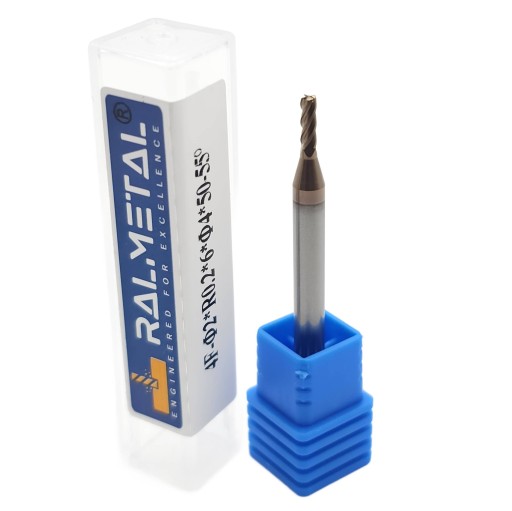 Frez VHM Promieniowy 2 x R0.2 x 4D x 50 mm 55 HRC