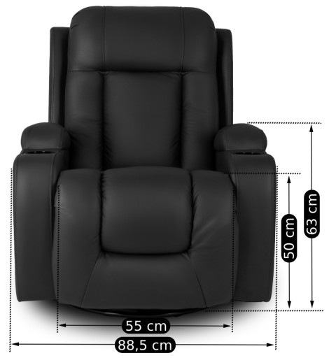 Кресло с откидной спинкой и функцией массажа Black Relaxing Massage BOX