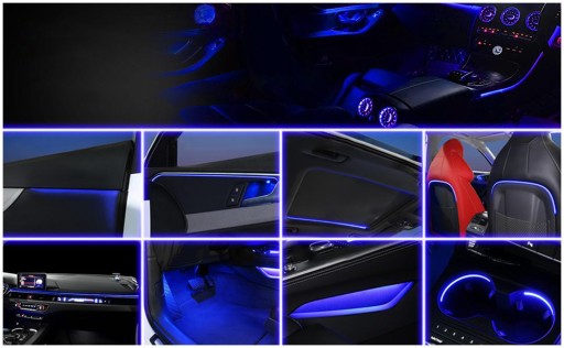 ВОЛОКОННО-ОПТИЧЕСКИЙ КОМПЛЕКТ ДЛЯ АВТОМОБИЛЕЙ AMBIENT RGB Гаджеты Кабина 7 м 6 в 1 USB + ПРИЛОЖЕНИЕ