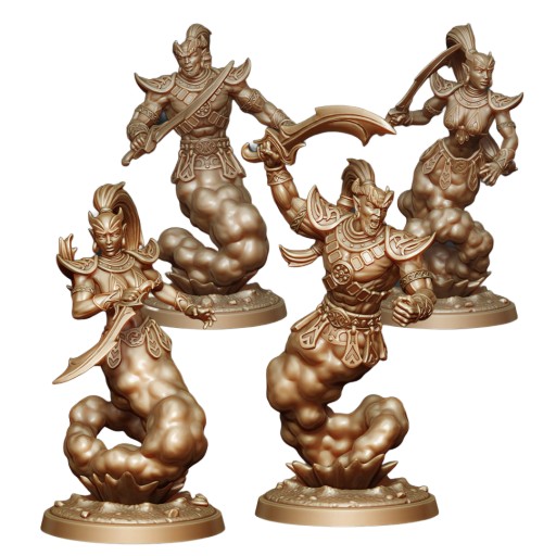 Dijinn Warrior - x4 DND Фигурка D&D Pathfinder RPG 3D-печать
