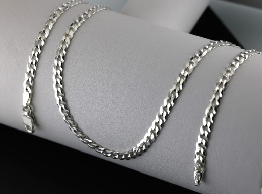 Męski Łańcuszek, Pancerka Diamentowana 60 cm 3,8 mm Srebro 925 plus Gratis