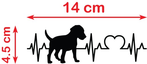 Автомобильная наклейка Dog I Love Dogs Heart 14 см модель 28