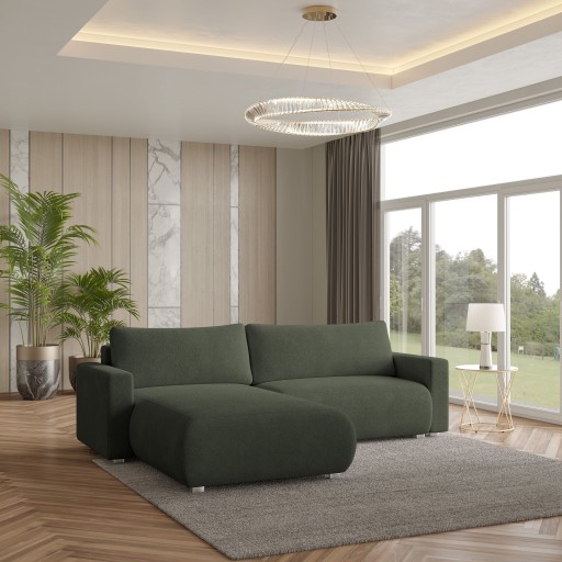 Роскошный угловой диван TURIN Comfort SLEEPING FUNCTION букла WAVE SPRING