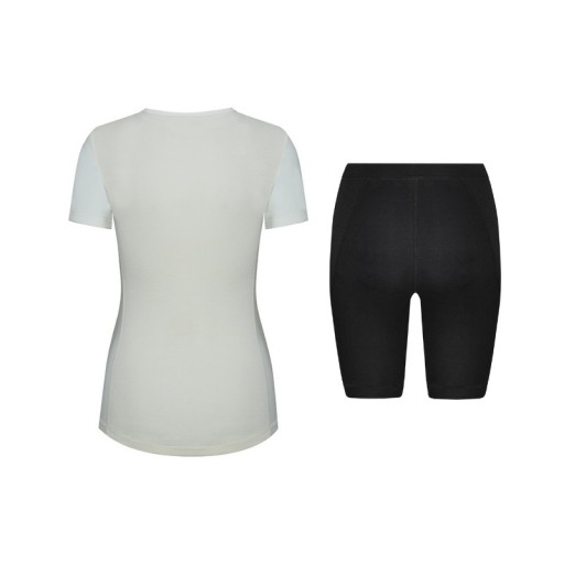 Komplet damski Bambus MERINO WOOL ecru-czarny L