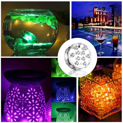 4 ШТ. LED RGB ПОДВОДНАЯ ЛАМПА ВОДОНЕПРОНИЦАЕМАЯ ЛАМПА