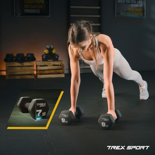 Zestaw 2x5kg hantle hantelki ciężarki do ćwiczeń winylowe Trex Sport