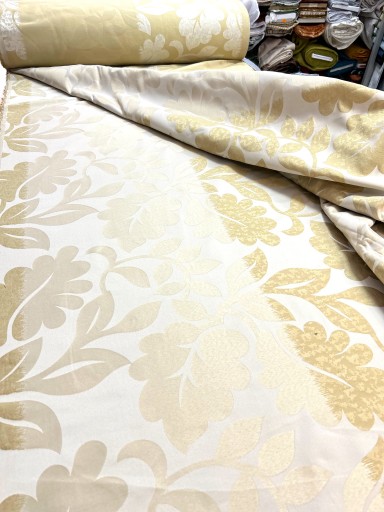 Готовая штора на заказ Nature Cream Leaves Pattern Бежевый