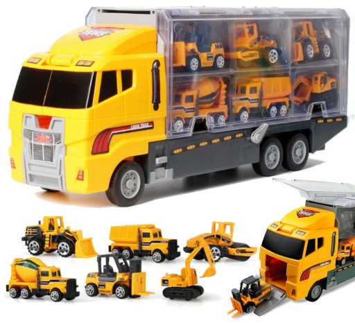 TRUCK TRUCK LAWETA + 6 МАШИН Набор машин XL
