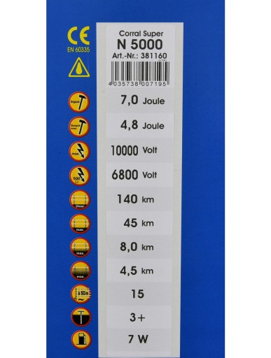 Elektryzator Corral N5000 dziki konie bydło 4,8J