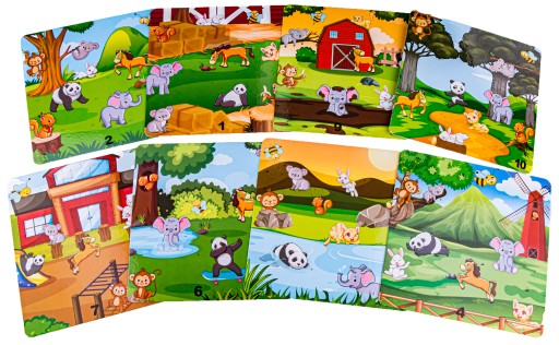 GRA LOGICZNA ZRĘCZNOŚCIOWA ZOO ZWIERZĘTA tablica