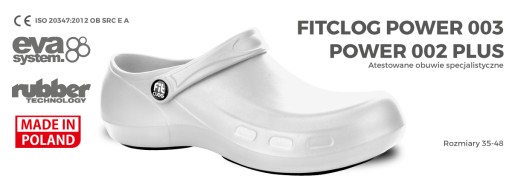 Белые медицинские шлепанцы Fitclog Eva Model Power003