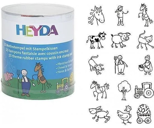 Zestaw Kreatywne STEMPELKI dla Dziecka OZDOBNE STEMPLE do Zabawy Farma