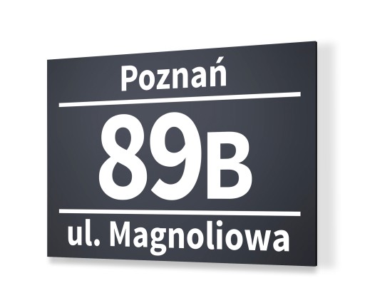 Tabliczka tablica ADRESOWA ANTRACYT1 Nr domu 20x30