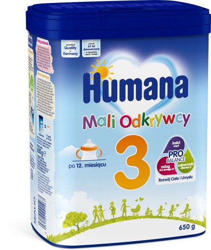 Humana 3 650г x 2 шт + БЕСПЛАТНО Humana Vit D3 5мл