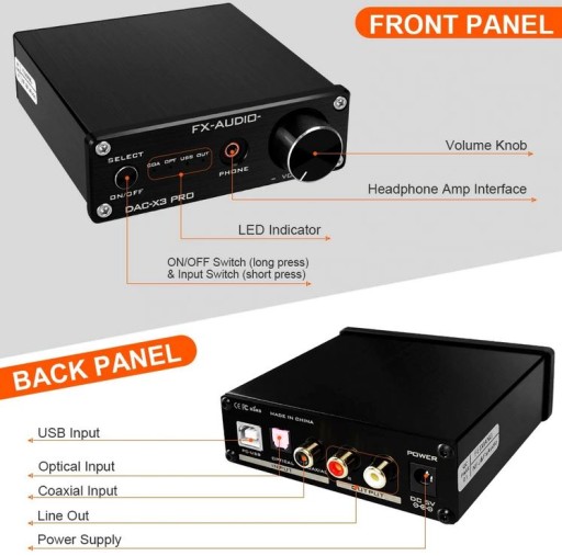 АУДИО КОНВЕРТЕР ЦАП FX-AUDIO DAC-X3PRO УСИЛИТЕЛЬ ЗВУКОВАЯ КАРТА