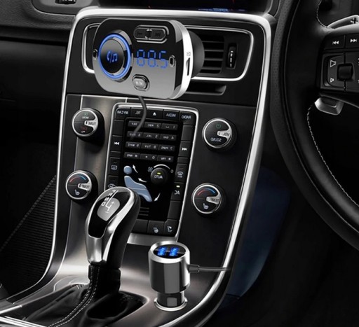 АВТОМОБИЛЬНЫЙ FM-ПЕРЕДАТЧИК BLUETOOTH БЫСТРОЕ ЗАРЯДНОЕ УСТРОЙСТВО 2x USB AUX