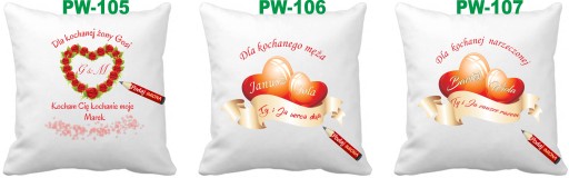 Poduszka na Walentynki żona mąż + z imiona imię Wzory MIX