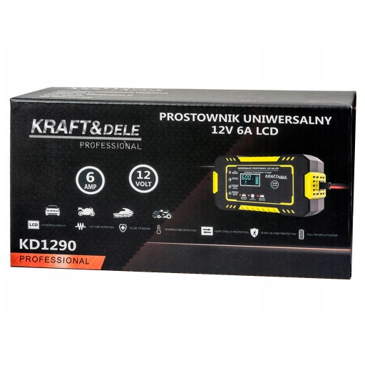 PROSTOWNIK AUTOMATYCZNY AKUMULATOROWY LCD FUNKCJA NAPRAWY 12/24V 5A/10A