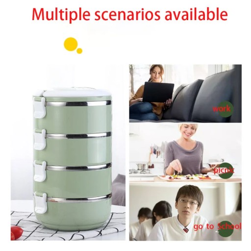 Food Bento Box Stainless Steel Multi-Layer Sealed Lunch Box For Women Kids