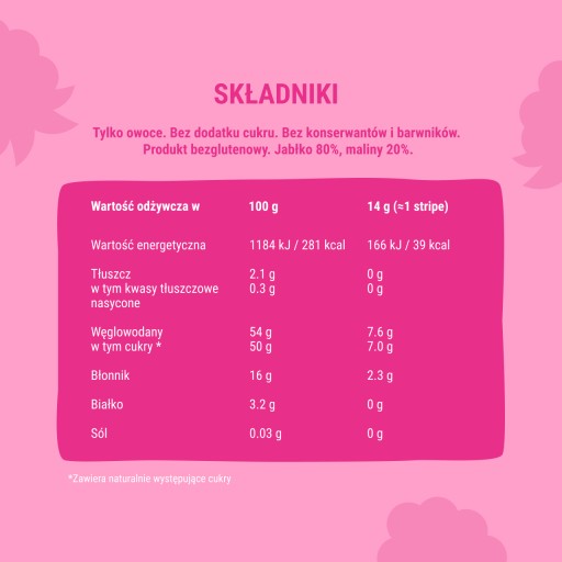 Фруктовые стрипсы Яблоко-малина ТМ BOB SNAIL 420г (30х14г)