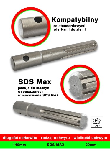 Буровая буровая машина для почвы, 200H мм, адаптер SDS, макс.