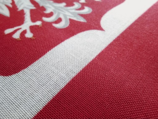 Яхтный флаг Bandera LEN Polska с гербом Lniana STRONG PREMIUM