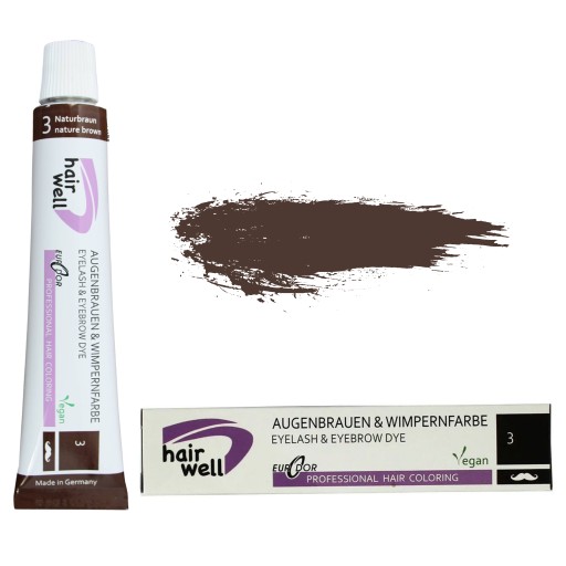 Farbka HAIRWELL Do Brwi i Rzęs BRĄZOWA natural brown #3 20ml Henna żelowa