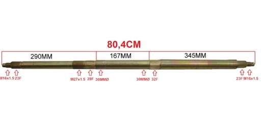 Задний мост 80 см Quad ATV Beretta 250 300 Центр 28F и 32F Ступицы колес 23F